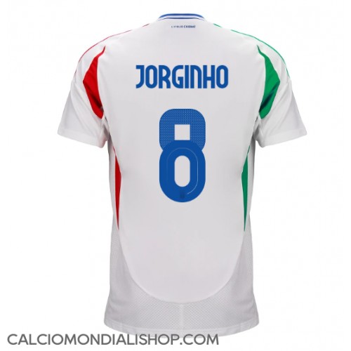 Maglie da calcio Italia Jorginho Frello #8 Seconda Maglia Europei 2024 Manica Corta